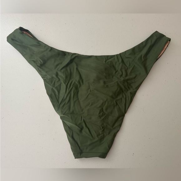 J.Crew Curved Waist Cheeky Swim Bikini Bottom Size XS Olive Green - Picture 8 of 8